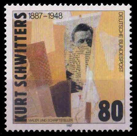 Germany 1987, Painting Early Portrait, Kurt Schwitters (artist & writer), 1 Value,MNH, S.G. 2189