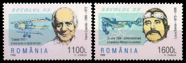 ROMANIA 1998-Airplane, Powered Flight, Set of 2, MNH, S.G. 5993-5994