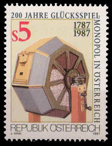 Austria 1987, Lottery Wheel, Gambling Monopoly, 1 Value, MNH, S.G. 2146