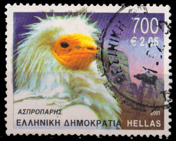 GREECE 2001-Egyption Vulture, Bird, Flora & Fauna, 1 Value, Used, Cat � 3.75-S.G. 2164