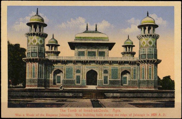 INDIA, The Tomb of Itmad-ud-Daula (Agra), Emperor Jahangir, Old Post Card