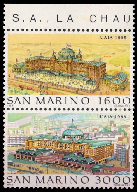 SANMARINO 1988-Inter Stamp Exhibition, Building, S.G. 1331-1332