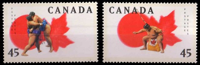 CANADA 1998-1st Canadian Sumo Tournament-Sumo Wrestlers-Set of 2, MNH, S.G. 1792-1793
