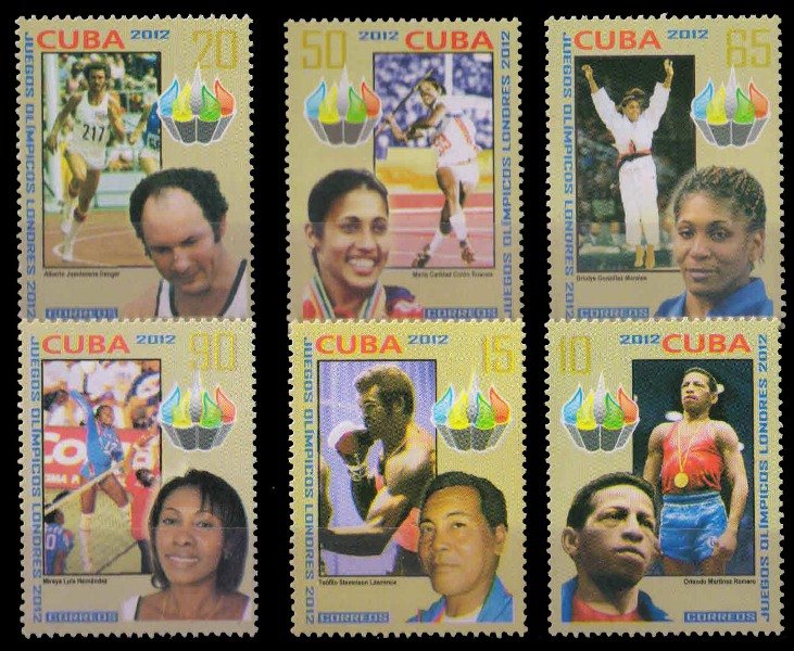 CUBA 2012-Olympic Games, Athletes, Set of 6, S.G. 5728-5733, MNH, Cat £ 5-
