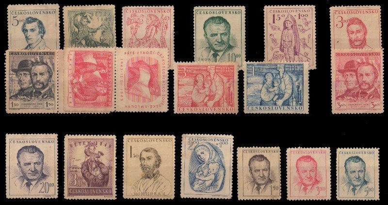 CZECHOSLOVAKIA Old Stamps Pre 1950-18 Different Mint Thematic Issues