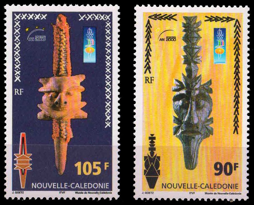 New Caledonia 2000, Museum Exhibit, Artifact, Set of 2, MNH, S.G. 1210-11
