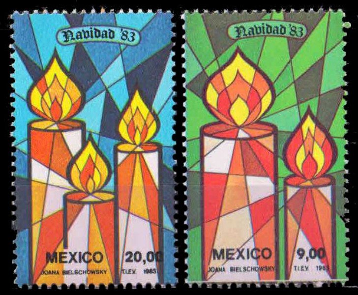 MEXICO 1983-Christmas Candles-Set of 2, MNH, S.G. 1685-1686