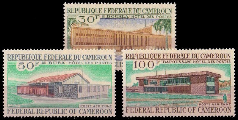 CAMEROUN 1969-Post Office Buildings, Set of 3, MNH, S.G. 533-35-Cat £ 3.25-