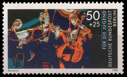 GERMANY Berlin 1988-Piano Violin & Cello, Musical Instruments, 1 Value, MNH, S.G. B 804-Cat £ 2.00