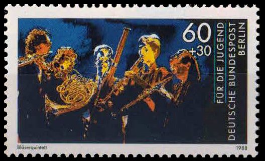 GERMANY Berlin 1988-Wind Quintet, Musical Instrument, 1 Value, MNH, Cat £ 2.50-S.G. B 805