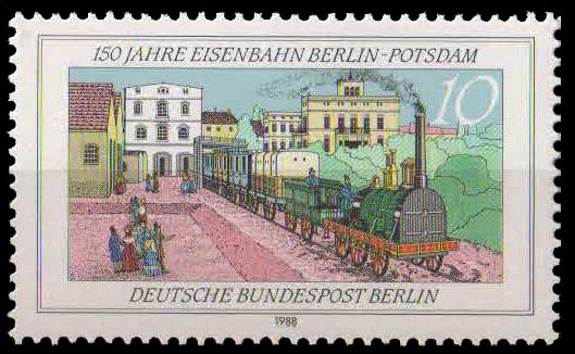 GERMANY Berlin 1988-Berlin-Potsdam Railway First Train, 1 Value, MNH, S.G. B 810