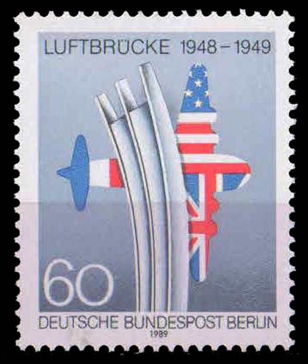 GERMANY BERLIN 1989, Berlin Airlift, U.K. & U.S. flags, 1 Value, MNH, S.G. B 823-Cat £ 1.80-
