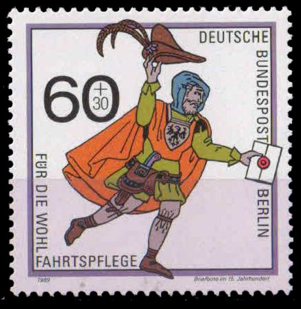 GERMANY BERLIN 1989-Letter Messenger, Postal Deliveries, 1 Value, MNH, Cat � 4-S.G. B 831
