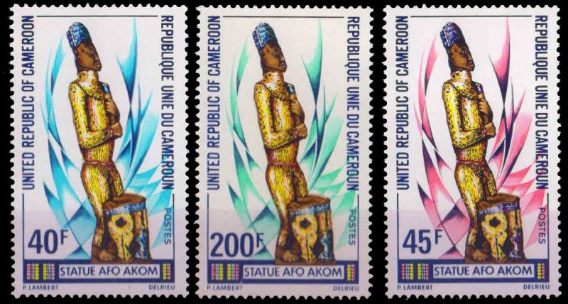 CAMEROUN 1975-Afo Akom Statue, Set of 3, MNH, S.G. 747-749-Cat £ 4-
