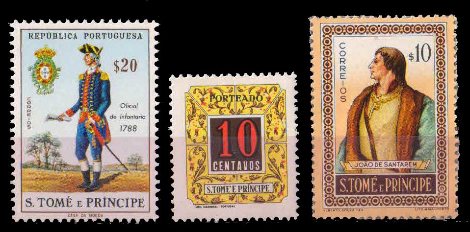 St. Thomas & Prince Islands. 3 Different Mint Thematic Stamps