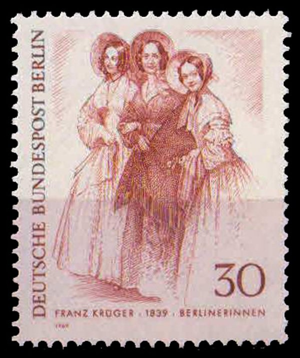 WEST BERLIN 1969-Three Berlin Ladies, Art, 1 Value, MNH, S.G. B 326