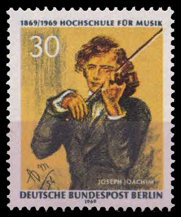 West Berlin 1969-I. Joachim, Violinist & Director, Music, 1 Value, MNH, S.G. B 337