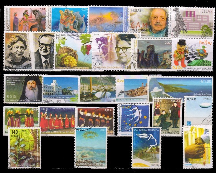 GREECE, 25 Different Large Thematic Stamps, Euro Value Only