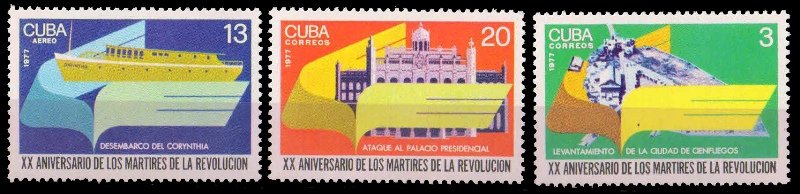 CUBA 1977, Martyrs of the Revolution, Set of 3, MNH, S.G. 2421-23