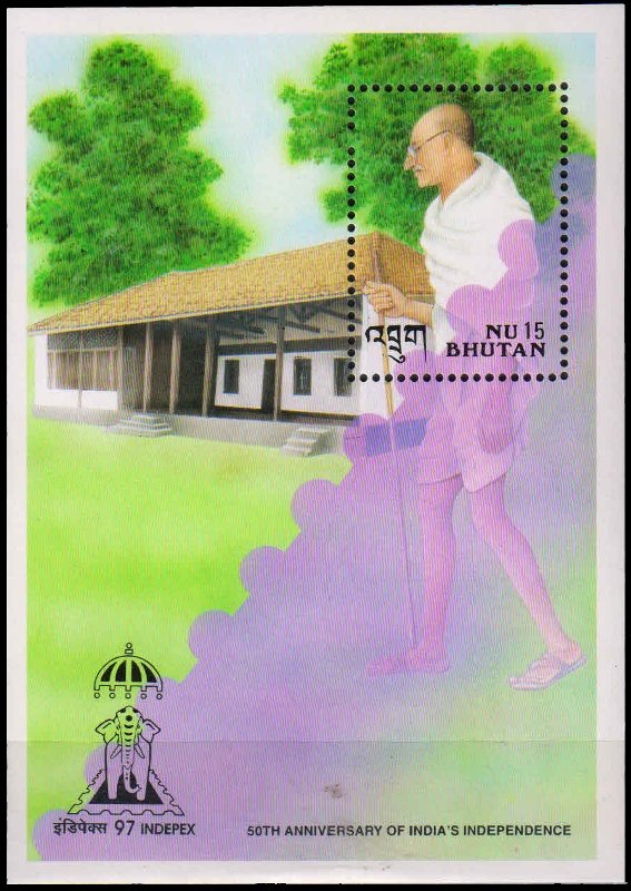BHUTAN 1997, Mahatma Gandhi,  Souvenir  Sheet, MNH