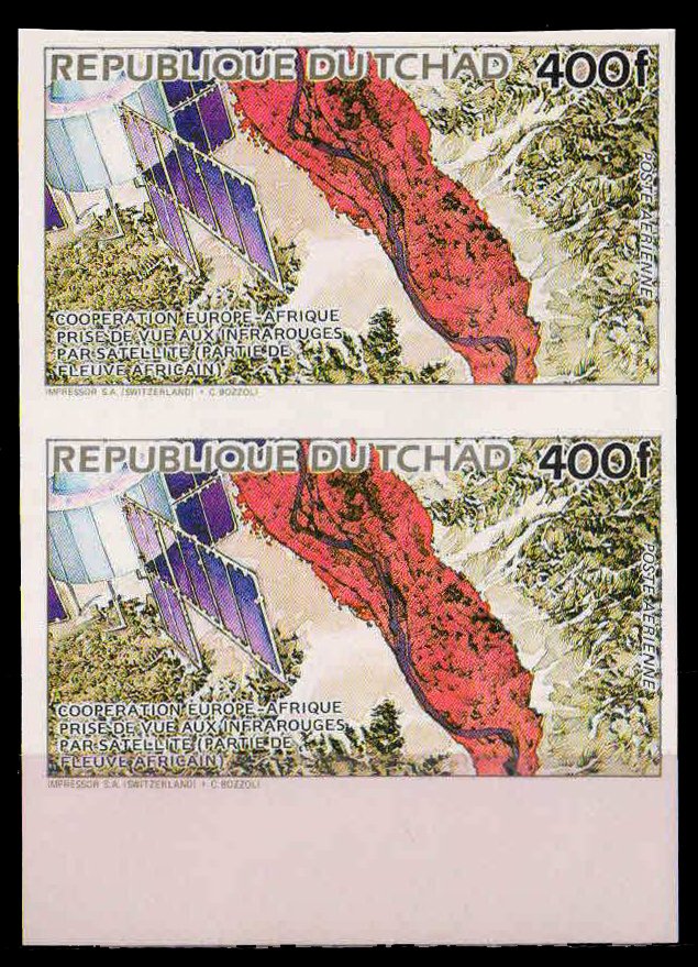 TCHAD 1984-Infra Red Satellite Picture, Imperf Pair with margin, MNH, S.G. 727