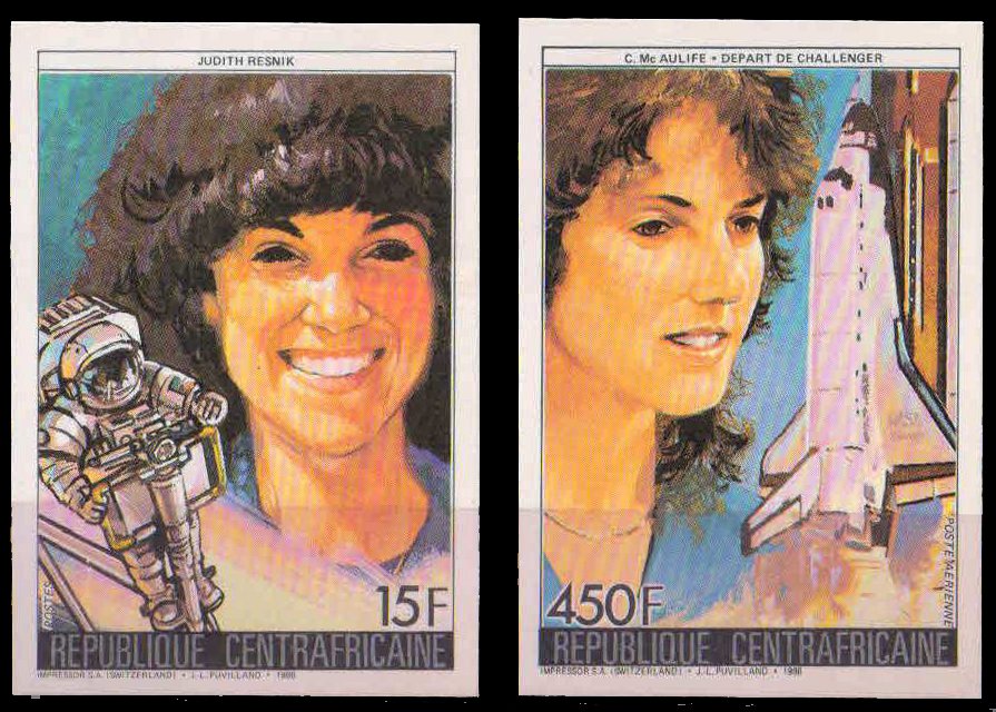 CENTRAL AFRICAN REP. 1986, Space Astronaut Women, Imperf 2 Value, MNH, S.G. 1221 & 1226