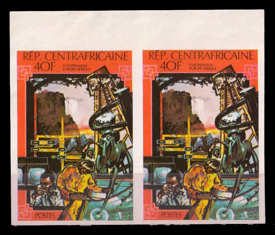 CENTRAL AFRICAN REP. 1980-Industry, European African Co-Operative Imperf Pair, S.G. 708