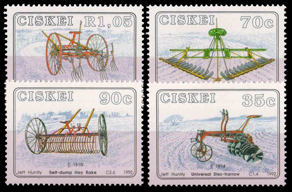 CISKEI 1992-Agricultural Tools, Set of 4, MNH, S.G. 214-217