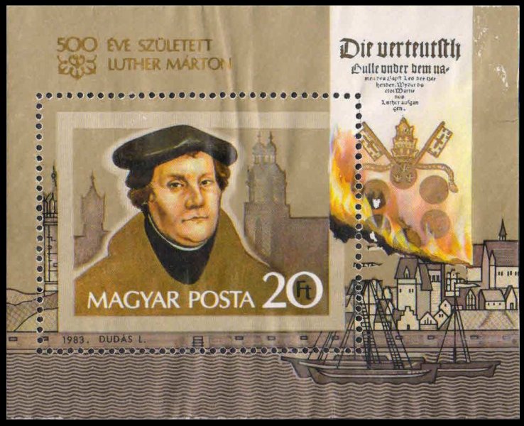HUNGARY 1983, 500th Anniv. of Martin Luther, Religious Reformer, Souvenir Sheet, Mint, S.G. MS 3506