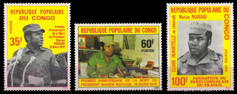 CONGO 1978-President Marien Nqouabi, Set of 3, MNH, S.G. 601-603