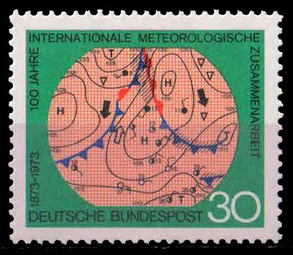 WEST GERMANY 1973, Weather Chart, International Meteorological Org., 1 Value, MNH, S.G. 1654