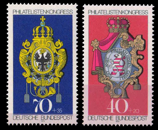 WEST GERMANY 1973, IBRA Stamp Exhibition Philately, Set of 2, MNH, S.G. 1658-59-Cat £ 3-