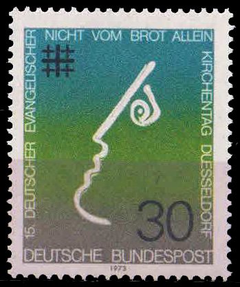 WEST GERMANY 1973, German Protestant, Church Conference, Profile (from Poster), 1 Value, MNH, S.G. 1665