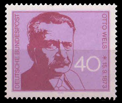 WEST GERMANY 1973, Otto Wels, Social Democratic Party Leader, 1 Value, MNH, S.G 1671