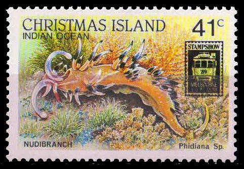 CHRISTMAS ISLANDS 1989-Wild Life Nudibranch Melbourne Stamp show, 1 Value, MNH, S.G. 283, Cat � 3.75-