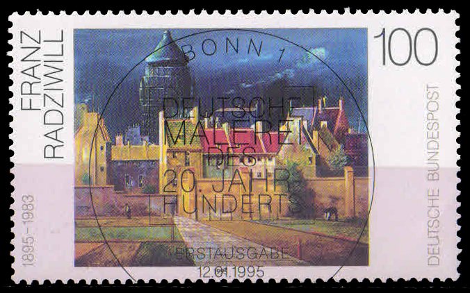 GERMANY 1995-Painting, Franz  Randzewill, The Water Tower, Bremen, 1 Value, Used, S.G. 2615