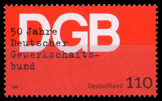 GERMANY 1999-'DGB' German Federation of Trade Unions, 1 Value, MNH, S.G. 2932-Cat £ 2-