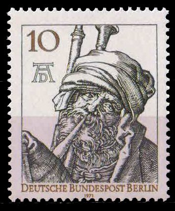 BERLIN 1971-The Bagpiper, Copper Engineering, Musical Instrument, 1 Value, MNH, S.G. B 391