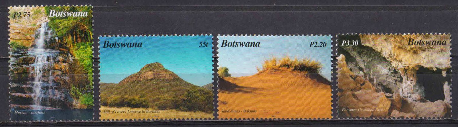 BOTSWANA 2003-Natural Places, Hills, Sand Dunes, Waterfall, Cave, Set of 4, MNH, S.G. 1000-1003-Cat £ 6-