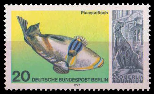 BERLIN 1977, Picasso Trigger fish, Aquarium, 1 Value, MNH-S.G. B 536