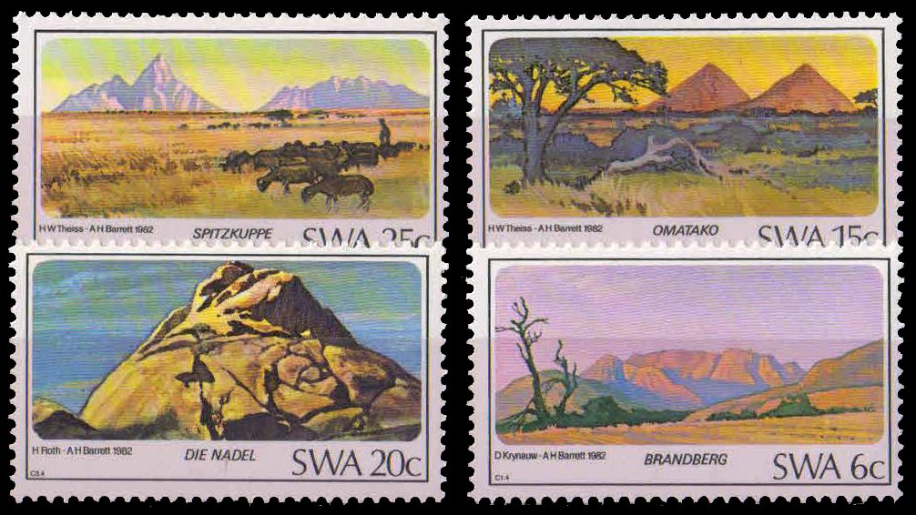 SOUTH WEST AFRICA 1982-Mountains of South Africa, Nature, Tree, Set of 4, MNH, S.G. 398-401