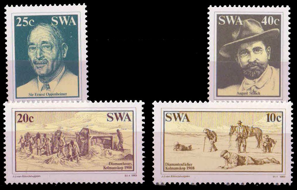 SOUTH WEST AFRICA 1983-Discoveries of Diamonds-Industrialist, Set of 4, MNH, S.G. 411-414