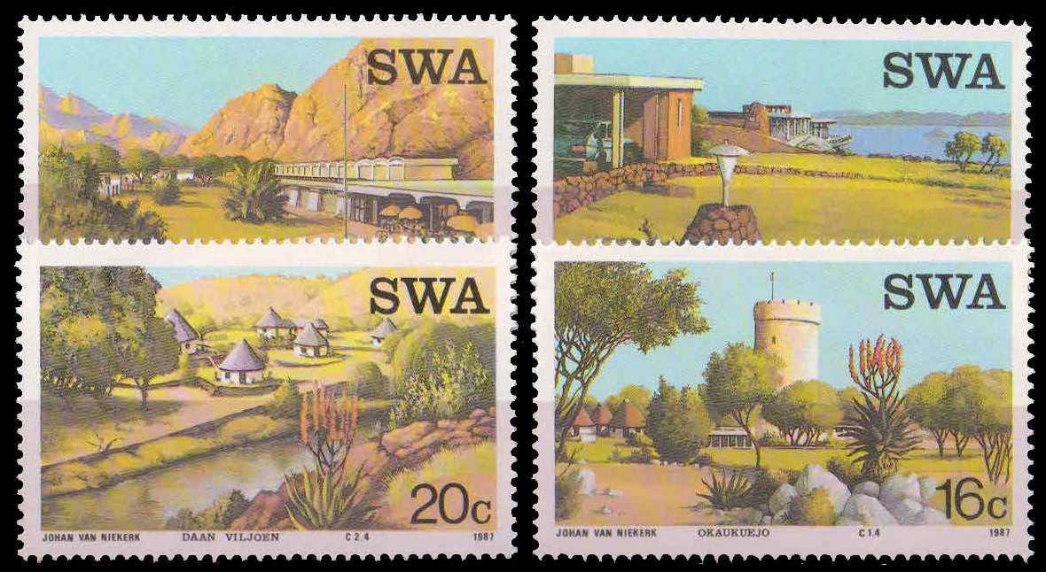 SOUTH WEST AFRICA 1987, Tourist Camps, Tourism, Set of 4, MNH, Resorts, S.G. 479-482