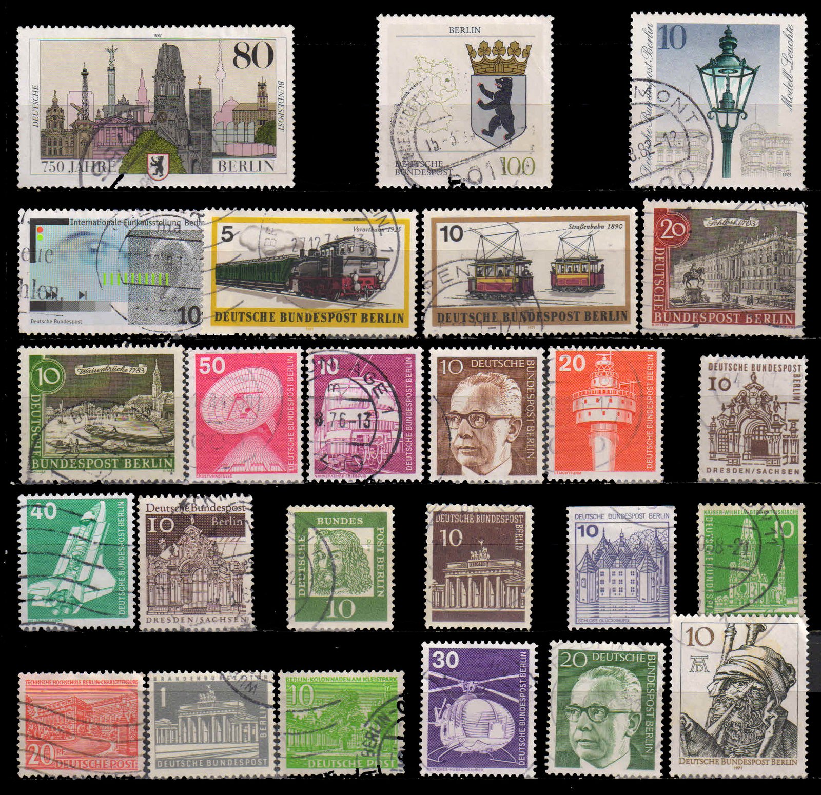 BERLIN, Germany-25 All Different Used Stamps-Small & Large
