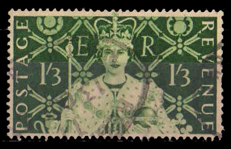 GREAT BRITAIN 1953, Coronation, Portrait of Queen Elizabeth, 1 Value, Used