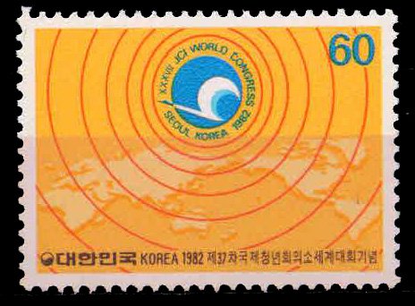 SOUTH KOREA 1982-Junior Chamba International World Congress, Emblem over World Map, 1 Value, MNH-S.G. 1545