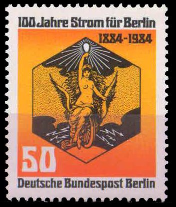 BERLIN 1984-Berlin Electricity Supply, Centenary, 1 Value, MNH, S.G. B 682-Cat £ 1.60