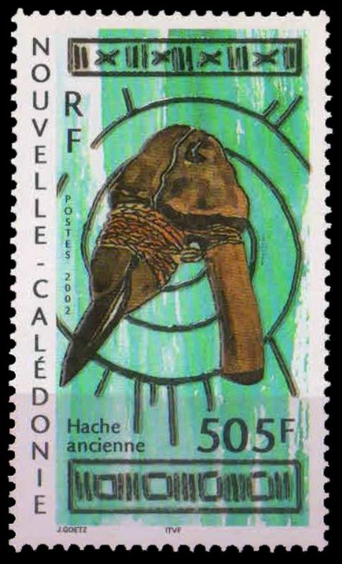 NEW CALEDONIA 2002-Ancient Axe, Embossed, Painting, 1 Value, MNH, Cat £ 18-S.G. 1255