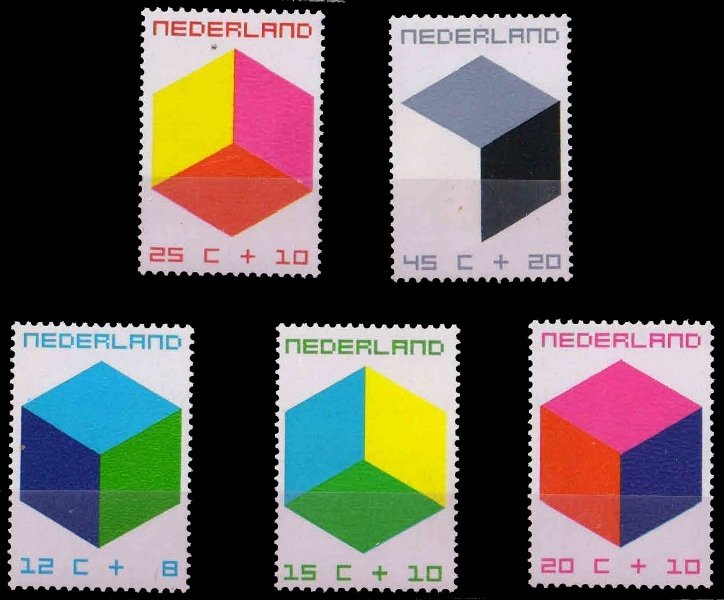 NETHERLANDS 1970-Child Welfare, Toy Block Cube, Set of 5, MNH, S.G. 1119-1123