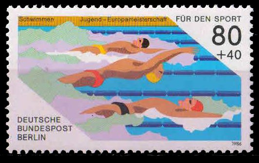 BERLIN 1986-Sport, Swimming, 1 Value, MNH, S.G. B 714